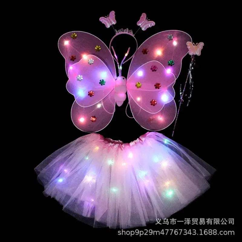 LED Light Up Butterfly Wings Cosplay For Girls Tutu - ToylandEU