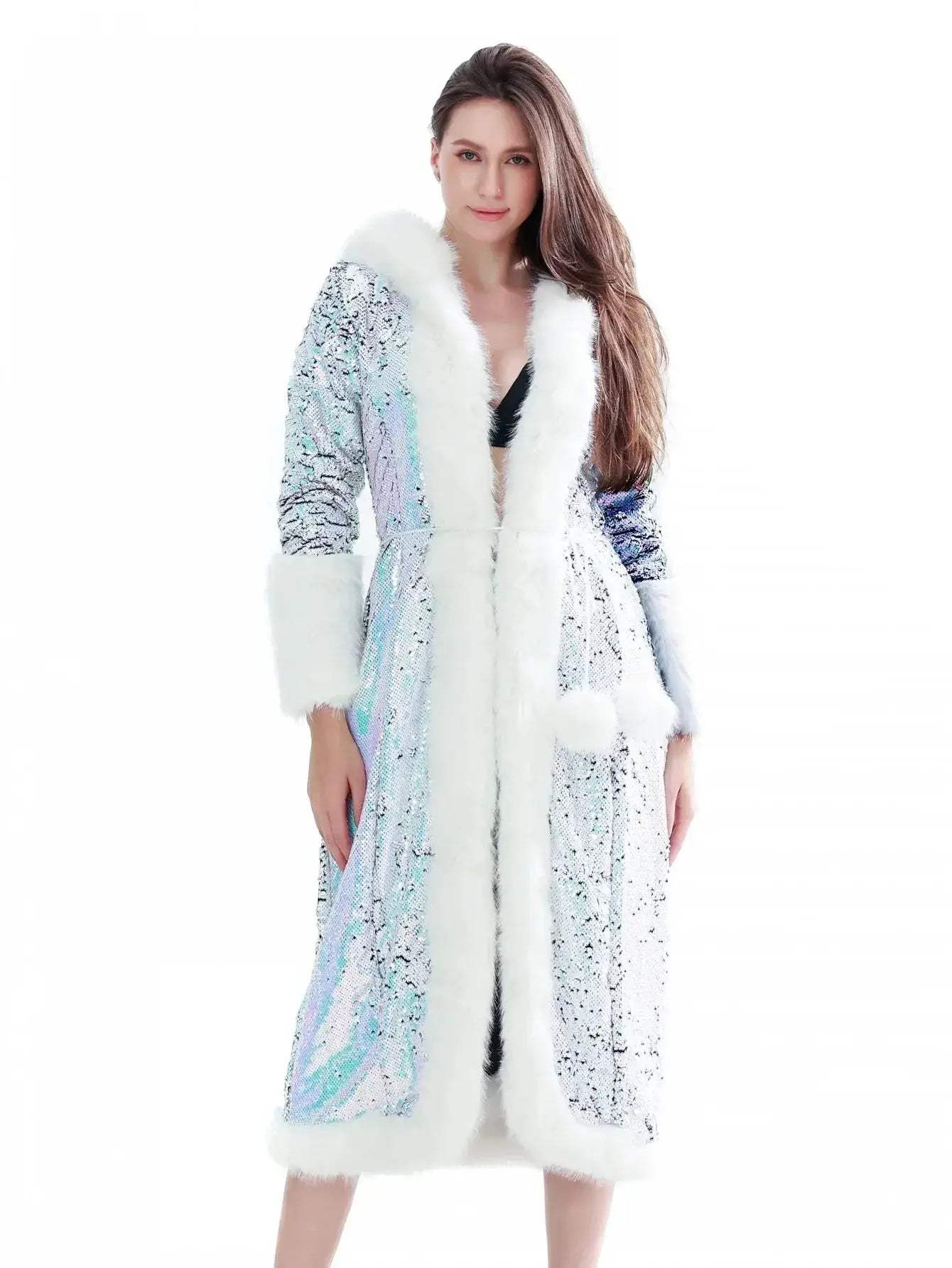LED Light Up Faux Fur Rave Jacket For Dance Performances - ToylandEU