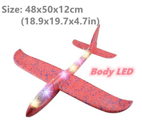 LED Light-Up Foam Glider Plane - 50cm Outdoor Flying Fun - ToylandEU