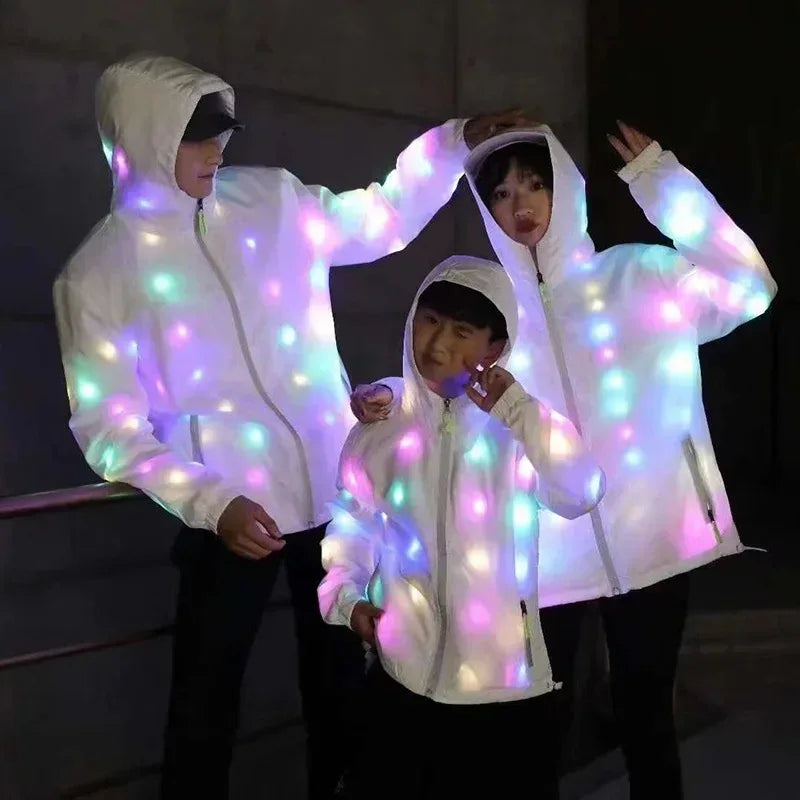 LED Light Up Rave Jacket Waterproof Glow Costume for Parties - ToylandEU