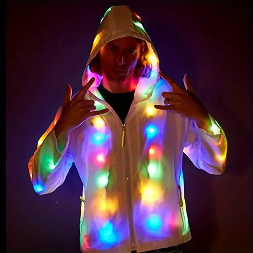 LED Light Up Rave Jacket Waterproof Glow Costume for Parties - ToylandEU