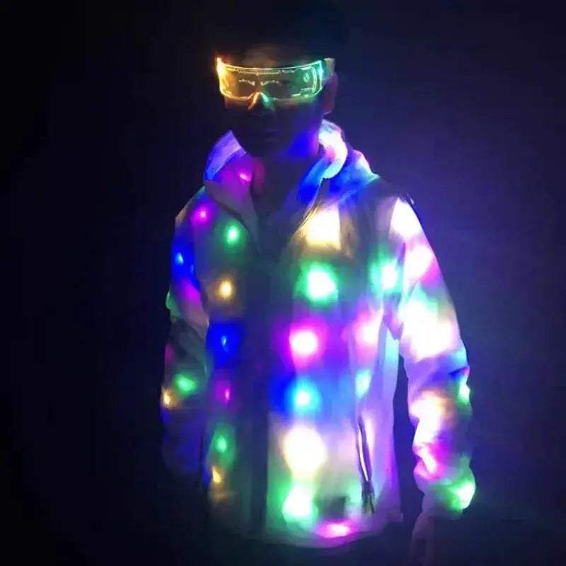 LED Light Up Rave Jacket With Glowing Glasses Bundle - ToylandEU