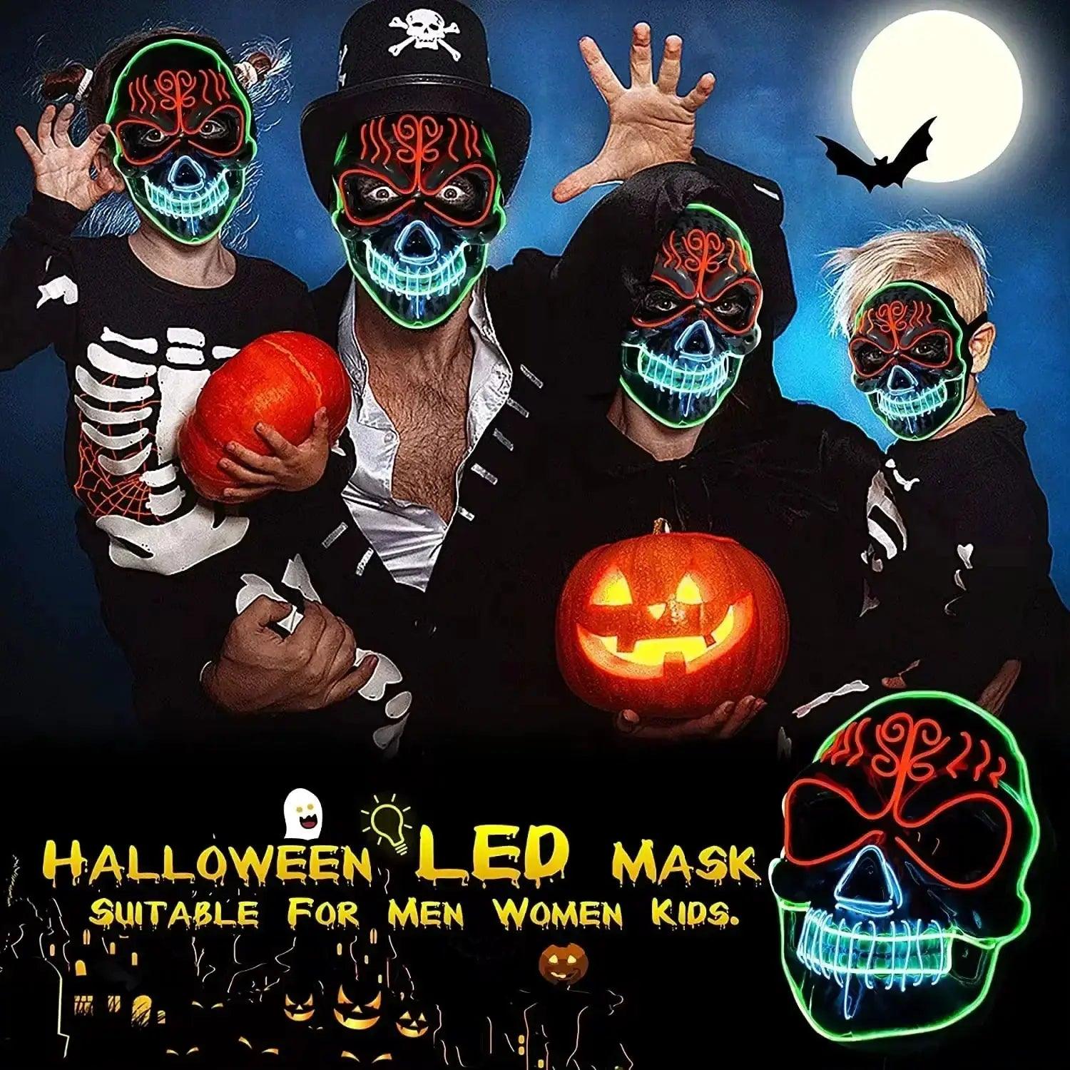  LED Light Up Skull Mask Halloween Cosplay Glowing -  ToylandEU™