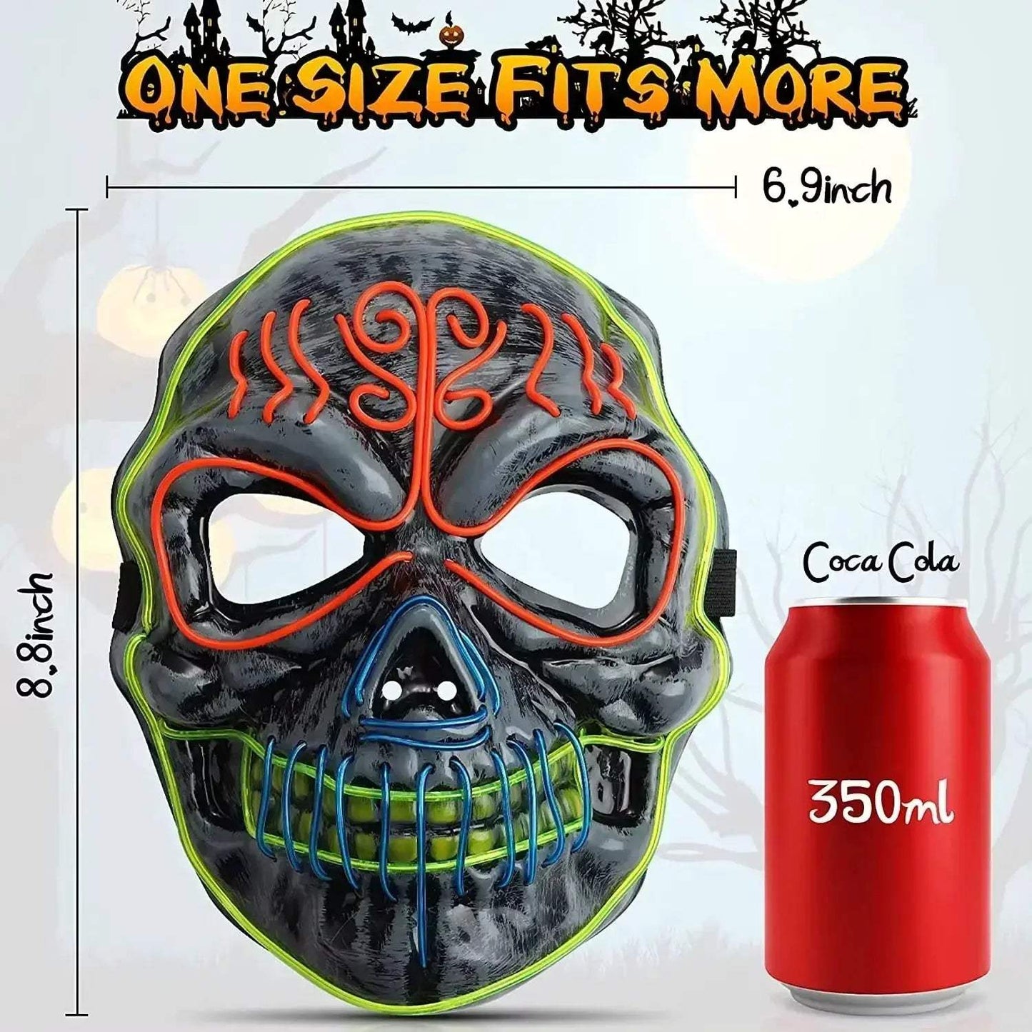  LED Light Up Skull Mask Halloween Cosplay Glowing -  ToylandEU™