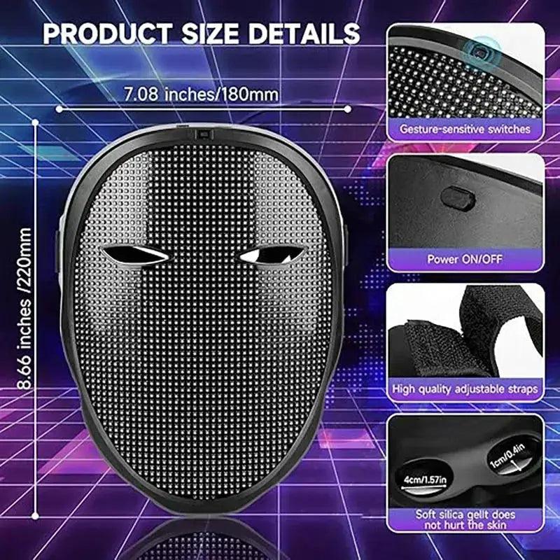  LED Mask Bluetooth App Control RGB Transformations -  ToylandEU™