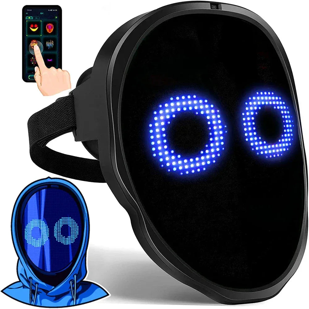 LED Mask With Bluetooth App Control Programmable Face Transformations - ToylandEU