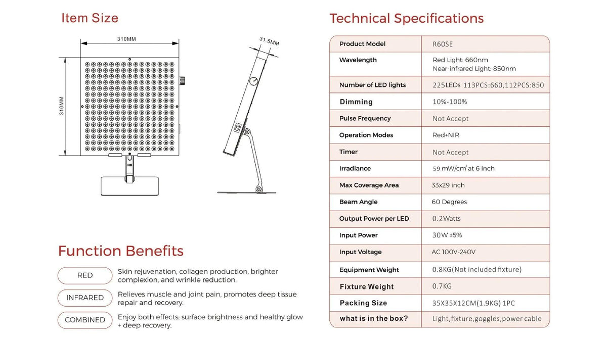 LED Red Light Panel | 660nm 850nm | Toylandeu™