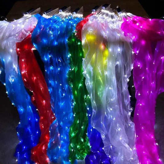  LED Silk Fans Belly Dancing 150cm Gradient Color Performance -  ToylandEU™