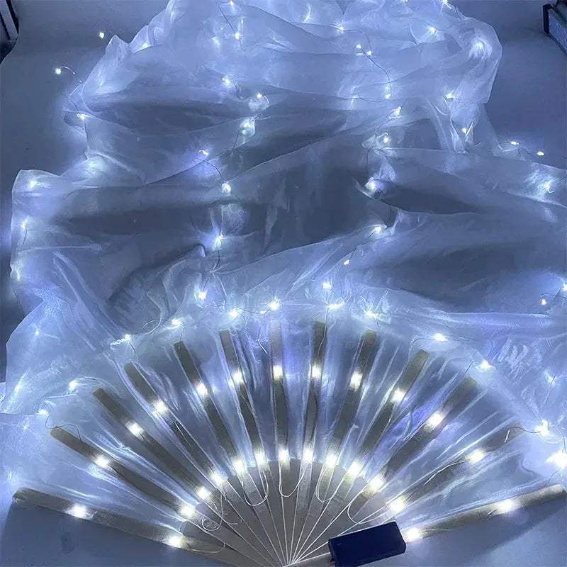 LED Silk Fans Belly Dancing 150cm Gradient Color Performance - ToylandEU