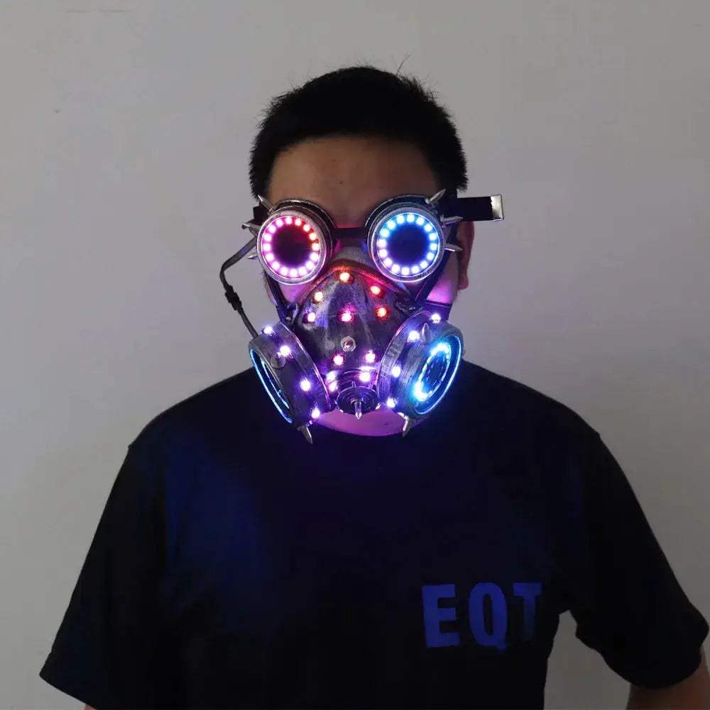  LED Steampunk Gas Mask Goggles Full Color For Cosplay -  ToylandEU™