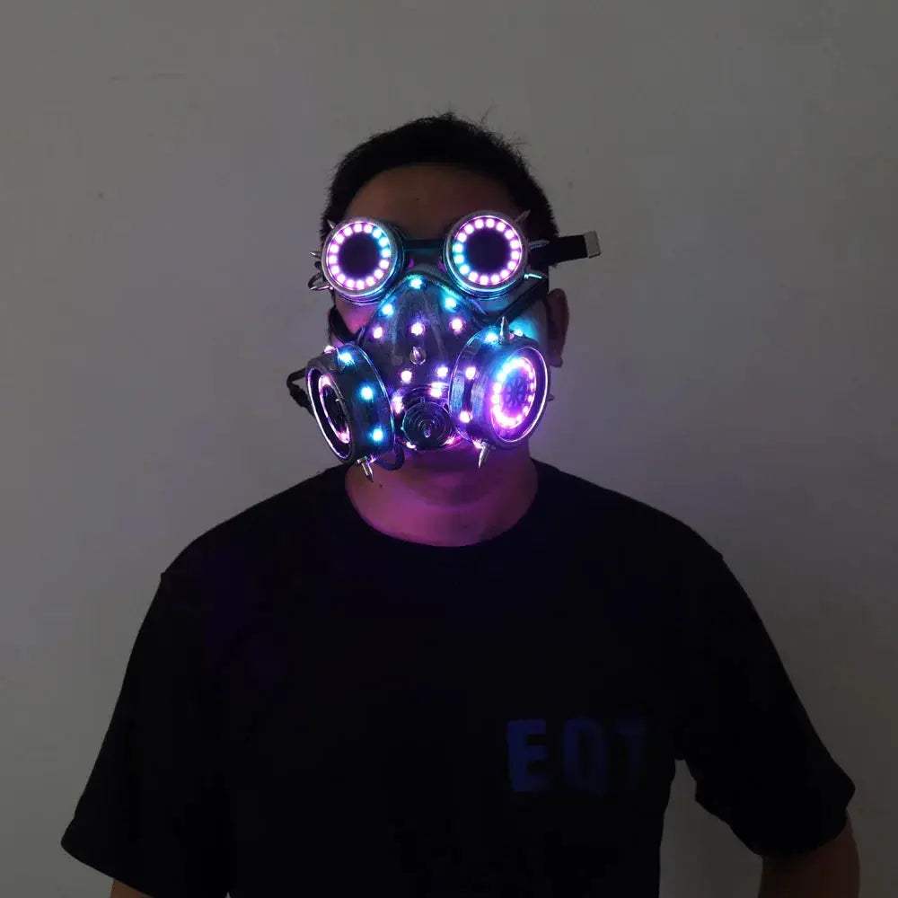  LED Steampunk Gas Mask Goggles Full Color For Cosplay -  ToylandEU™