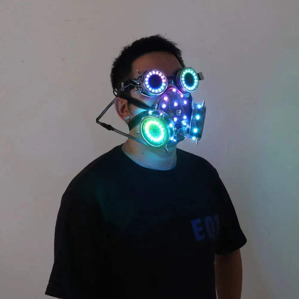  LED Steampunk Gas Mask Goggles Full Color For Cosplay -  ToylandEU™