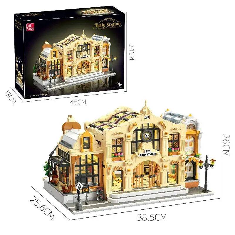 LED Train Station Building Blocks Kit For Adults And Kids - ToylandEU