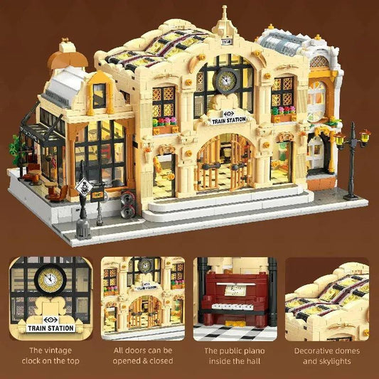  LED Train Station Building Blocks Kit Lego Compatible -  ToylandEU™