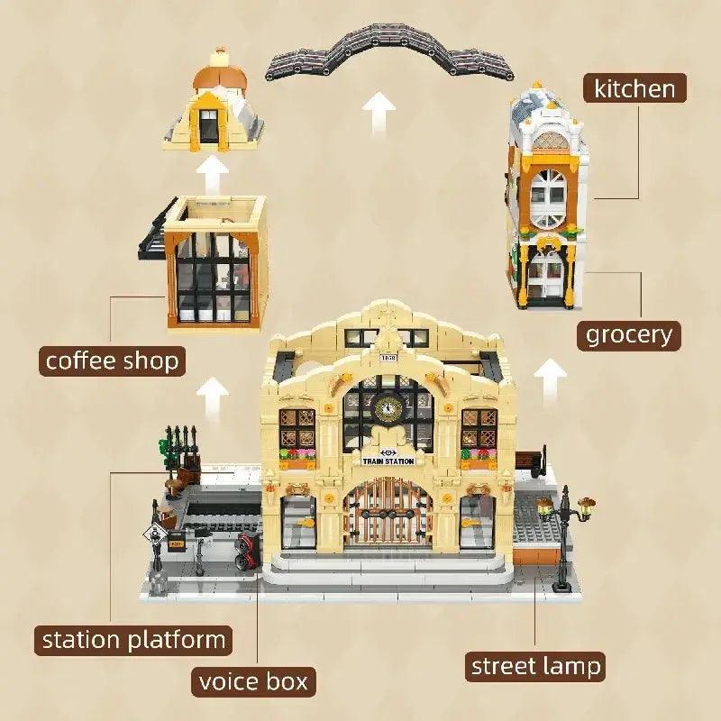 LED Train Station Building Blocks Kit Lego Compatible -  ToylandEU™