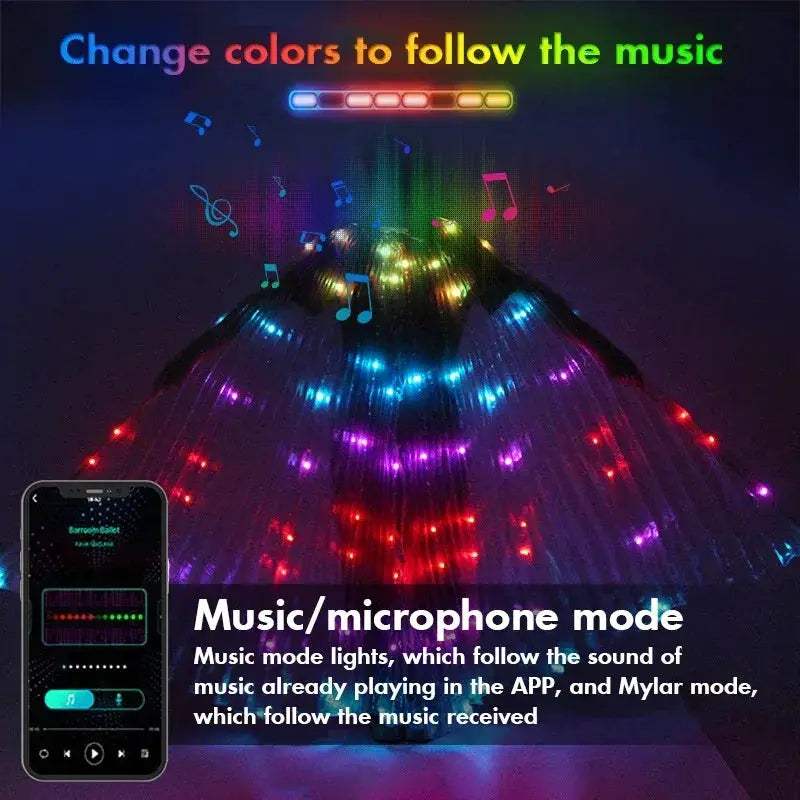 LED Wings For Belly Dance With Smart Remote Control - ToylandEU