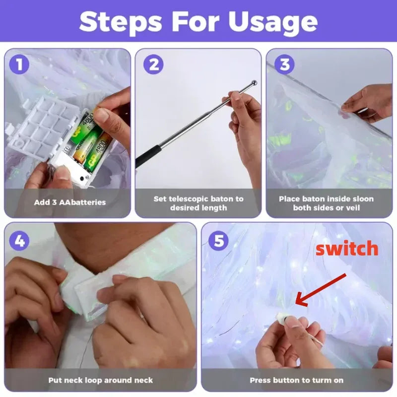 LED Wings Light Up Costume for Stage Performances Dancers - ToylandEU