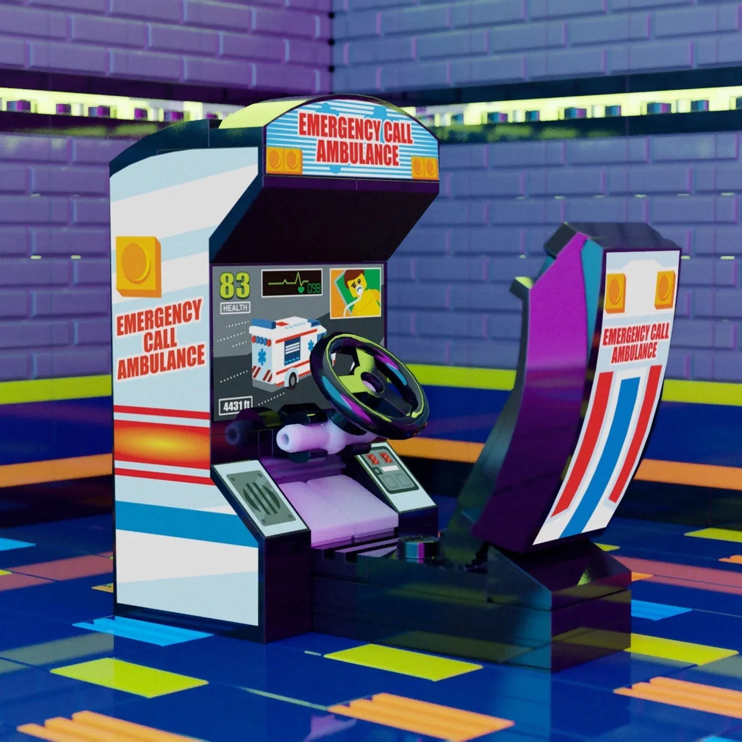 LEGO Arcade Racing Game MOC Emergency Ambulance Set - ToylandEU