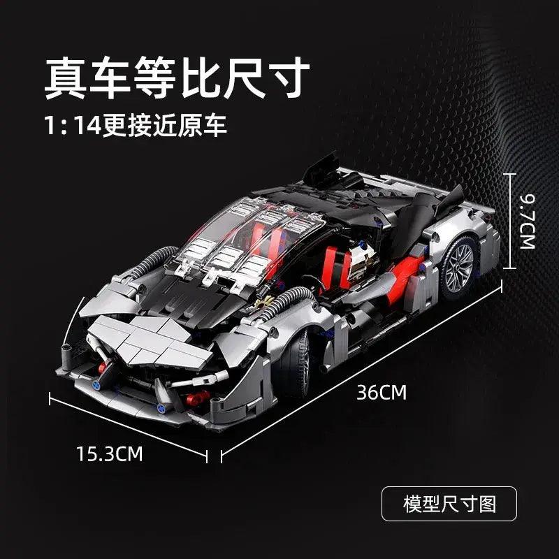  LEGO Compatible 1 To 14 Scale Silver Sports Car Detail -  ToylandEU™