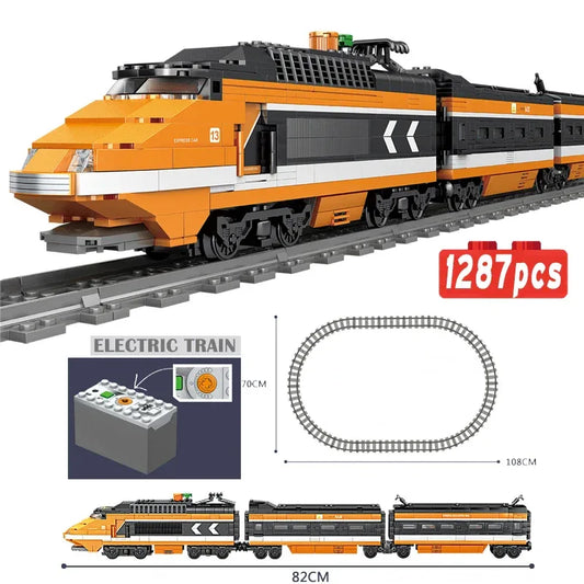 LEGO Compatible City Train Tracks Building Blocks Fun Toy - ToylandEU