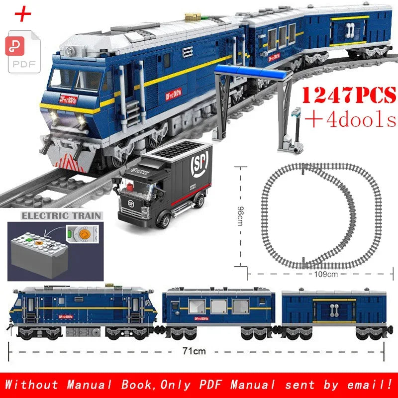 LEGO Compatible City Train Tracks Building Blocks Fun Toy - ToylandEU