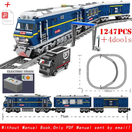 LEGO Compatible City Train Tracks Building Blocks Fun Toy - ToylandEU