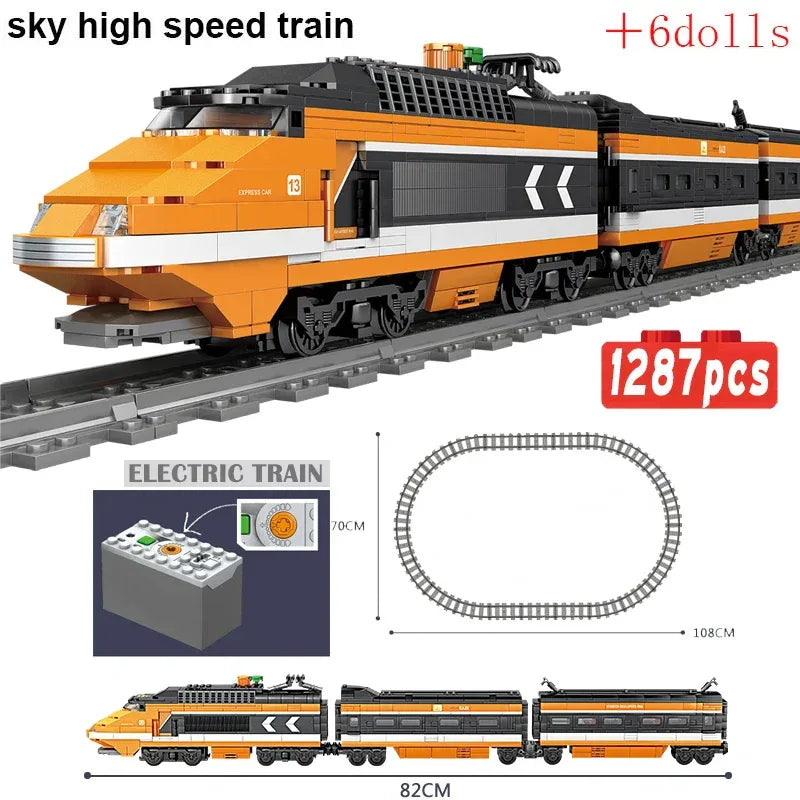 LEGO Compatible City Train Tracks Building Blocks Fun Toy - ToylandEU