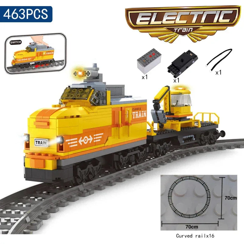 LEGO Compatible City Train Tracks Building Blocks Fun Toy - ToylandEU