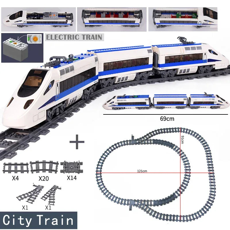 LEGO Compatible City Train Tracks Building Blocks Fun Toy - ToylandEU