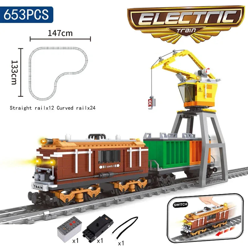 LEGO Compatible City Train Tracks Building Blocks Fun Toy - ToylandEU