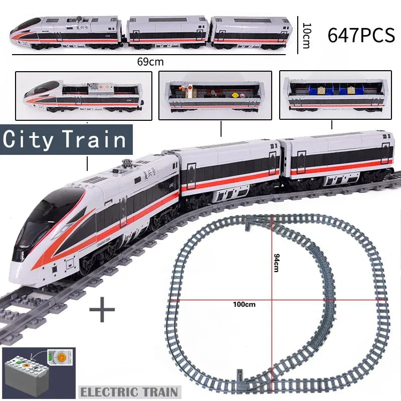 LEGO Compatible City Train Tracks Building Blocks Fun Toy - ToylandEU