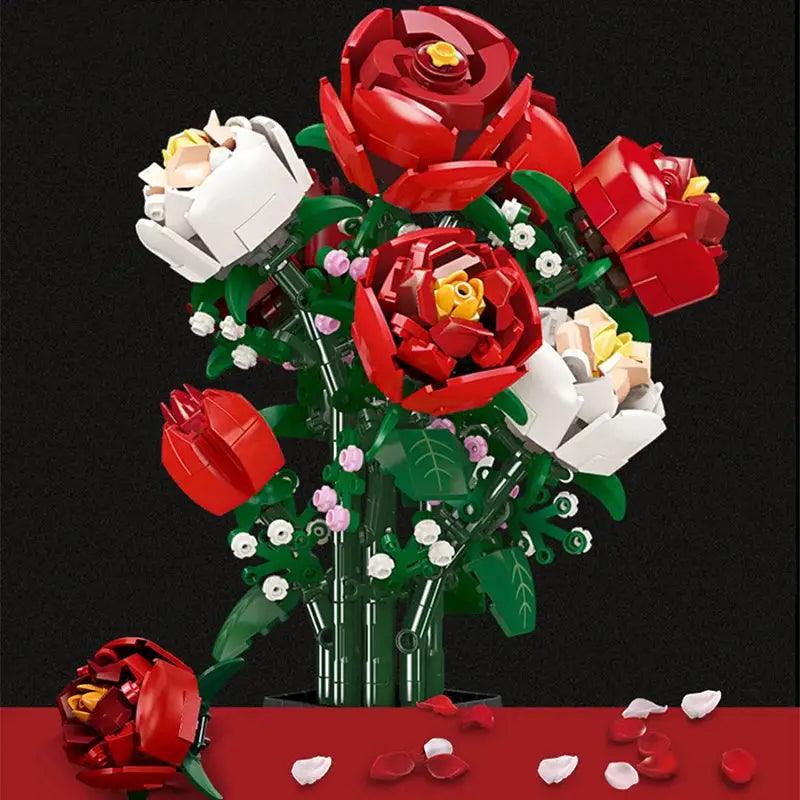  LEGO Compatible Rose Vase Building Blocks Gift Ready -  ToylandEU™