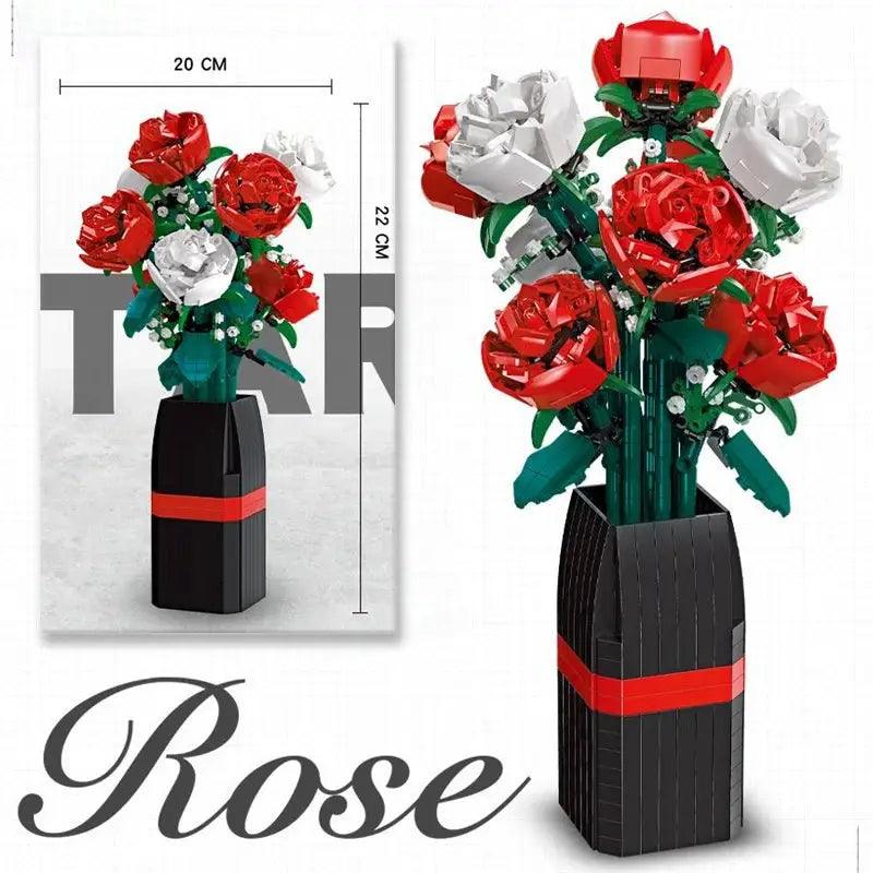  LEGO Compatible Rose Vase Building Blocks Gift Ready -  ToylandEU™