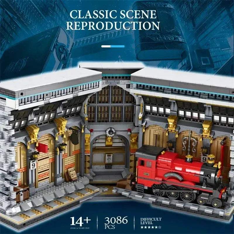 LEGO Compatible Train Station Building Blocks Set With Lights - ToylandEU
