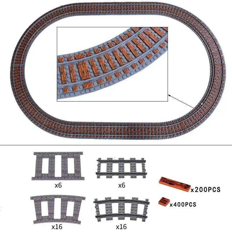  LEGO Compatible Train Tracks Set For Creative City -  ToylandEU™