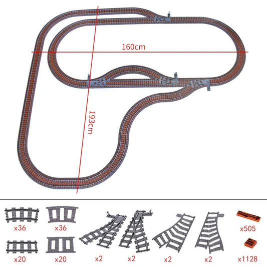 LEGO Compatible Train Tracks Set for Creative City Builds - ToylandEU
