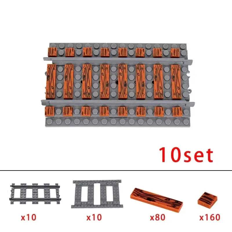 LEGO Compatible Train Tracks Set for Creative City Builds - ToylandEU