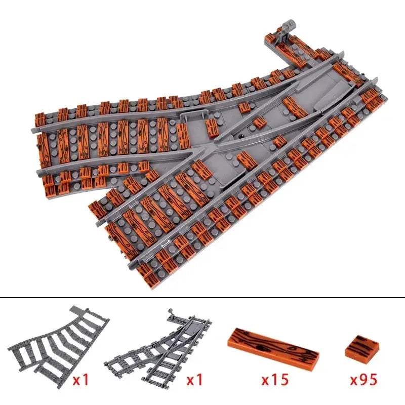 LEGO Compatible Train Tracks Set for Creative City Builds - ToylandEU