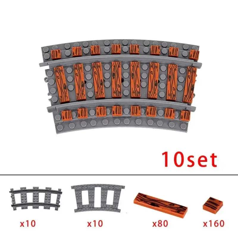 LEGO Compatible Train Tracks Set for Creative City Builds - ToylandEU