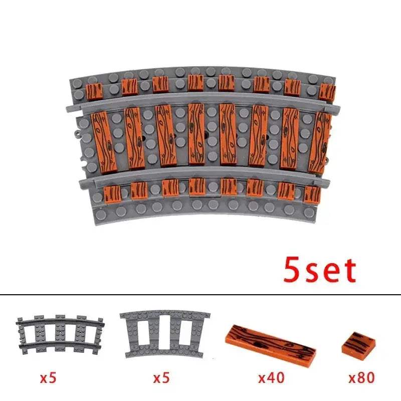 LEGO Compatible Train Tracks Set for Creative City Builds - ToylandEU