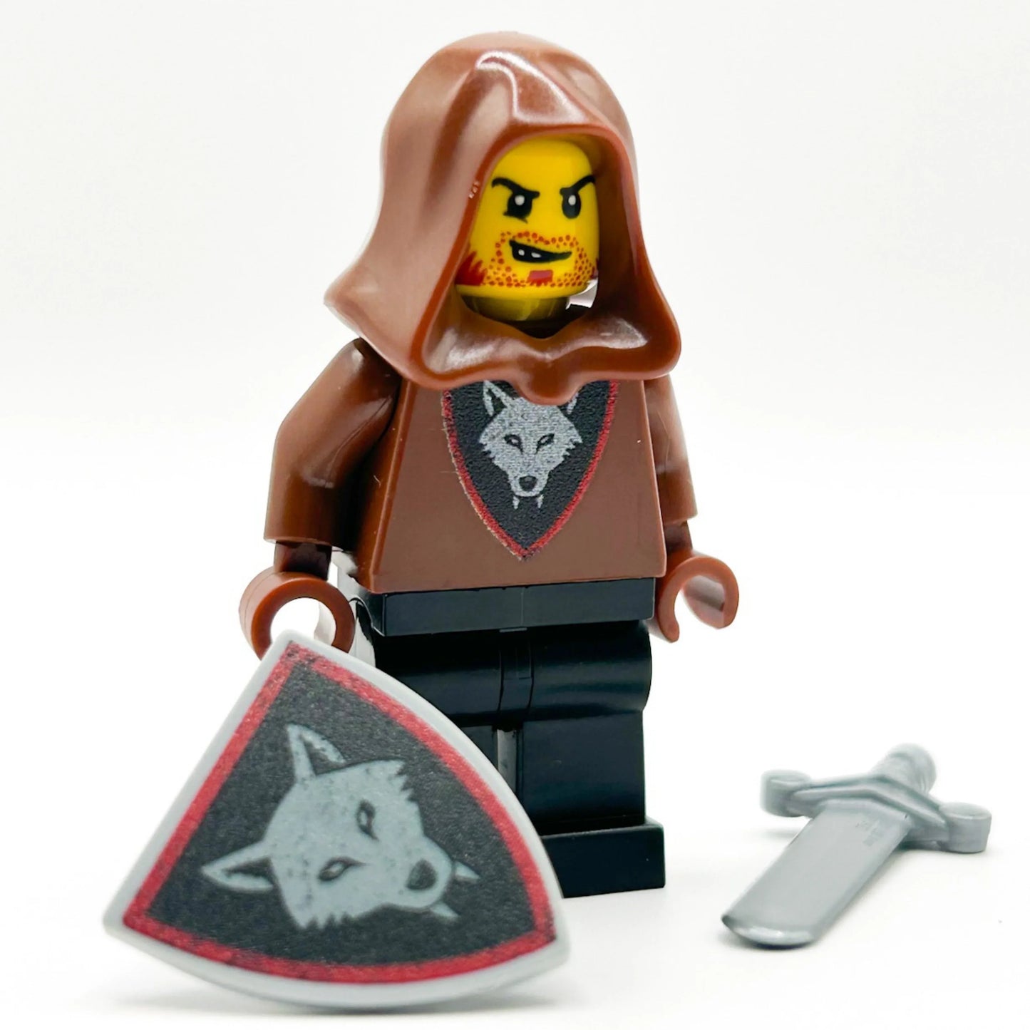 LEGO Figure Castle Wolfpack Bandit With Sword Custom Printed Authentic LEGO Parts - ToylandEU