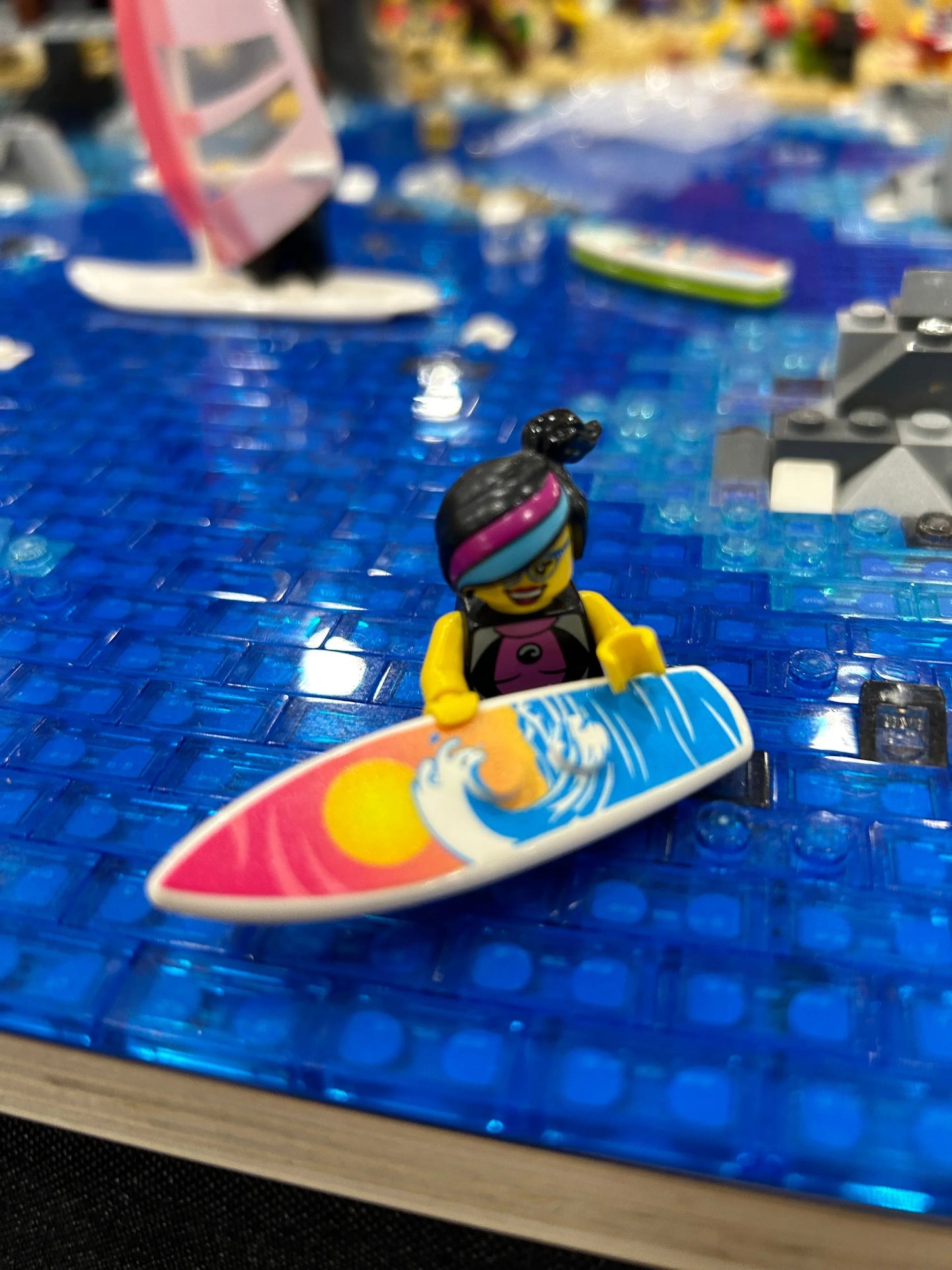 LEGO Surfboard With Authentic Printed Sunset Wave Design - ToylandEU