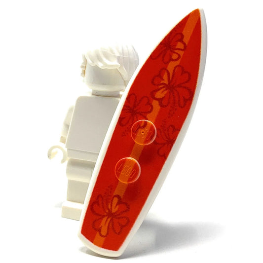 LEGO Surfboard With Hibiscus Print On Authentic Bricks - ToylandEU