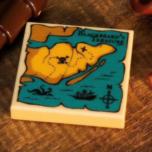  LEGO Tile Treasure Map Custom Printed Blackbeard 2x2 -  ToylandEU™