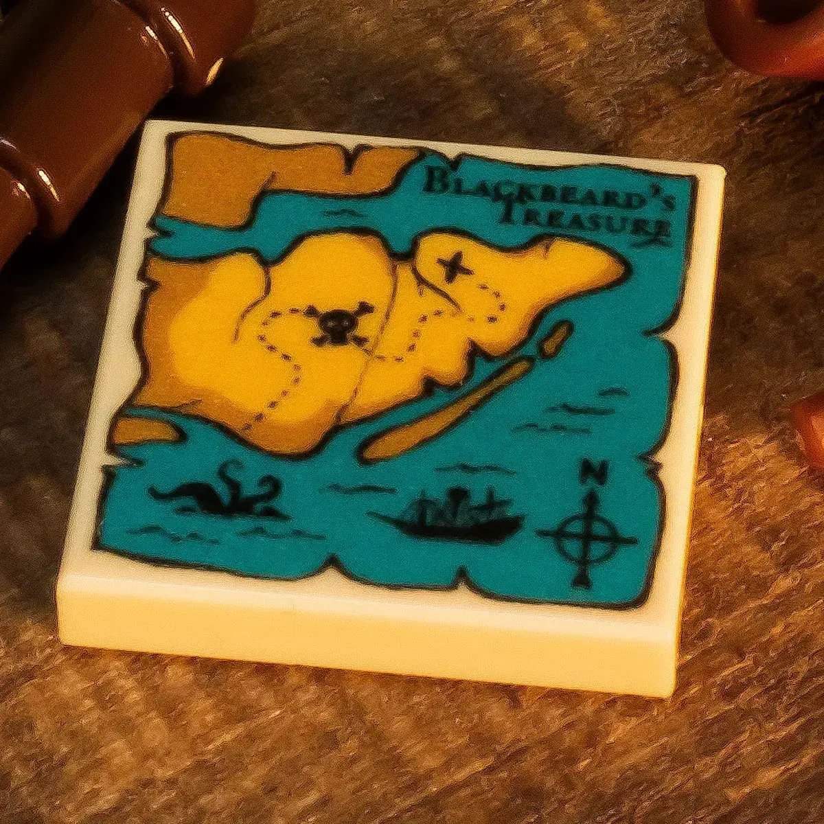  LEGO Tile Treasure Map Custom Printed Blackbeard 2x2 -  ToylandEU™