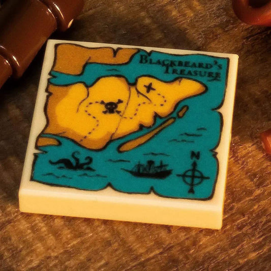 LEGO Tile Treasure Map Custom Printed Blackbeard 2x2 -  ToylandEU™