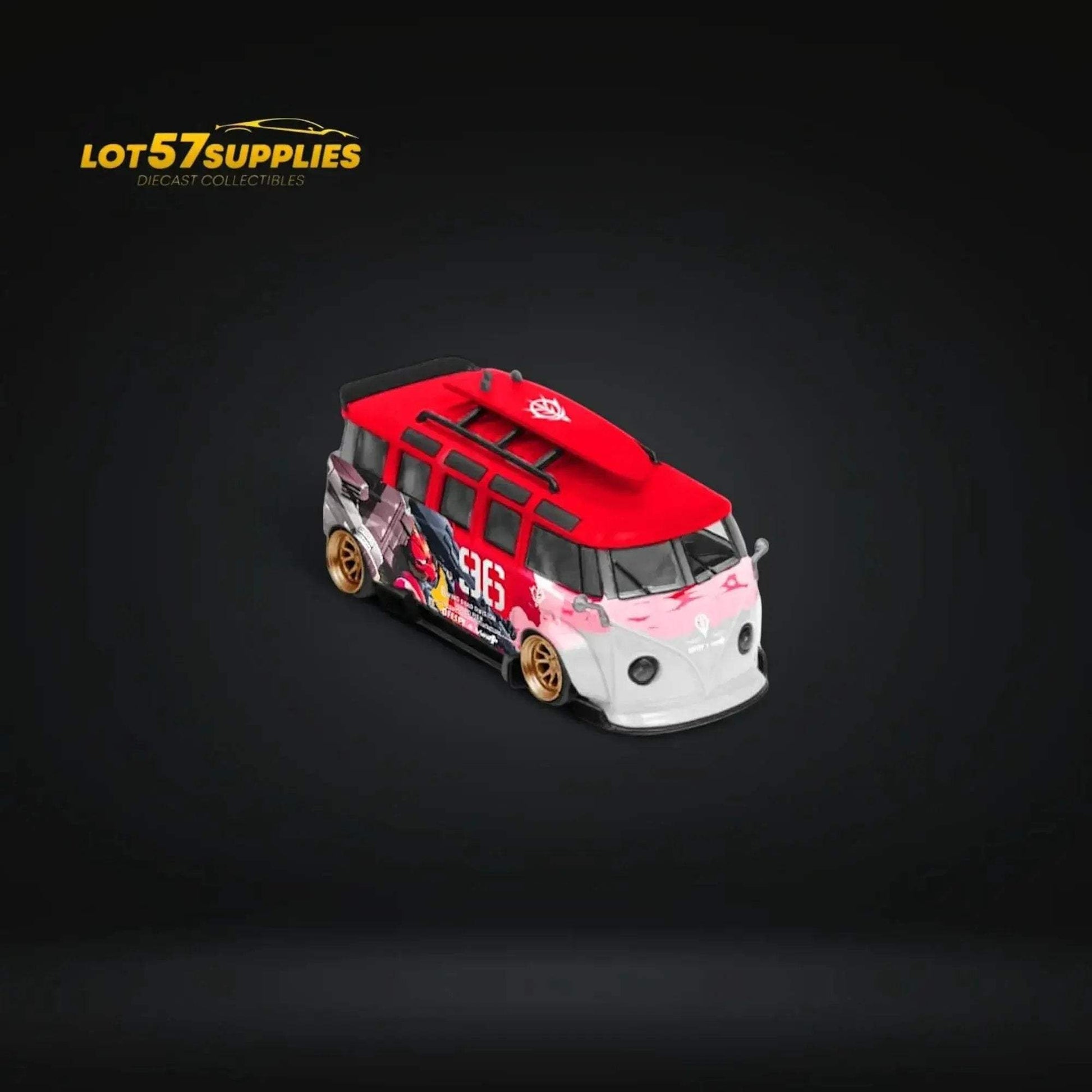 LF Model Volkswagen T1 Kombi WideBody with Surfboard in Akiba #96 Livery 1:64 - ToylandEU