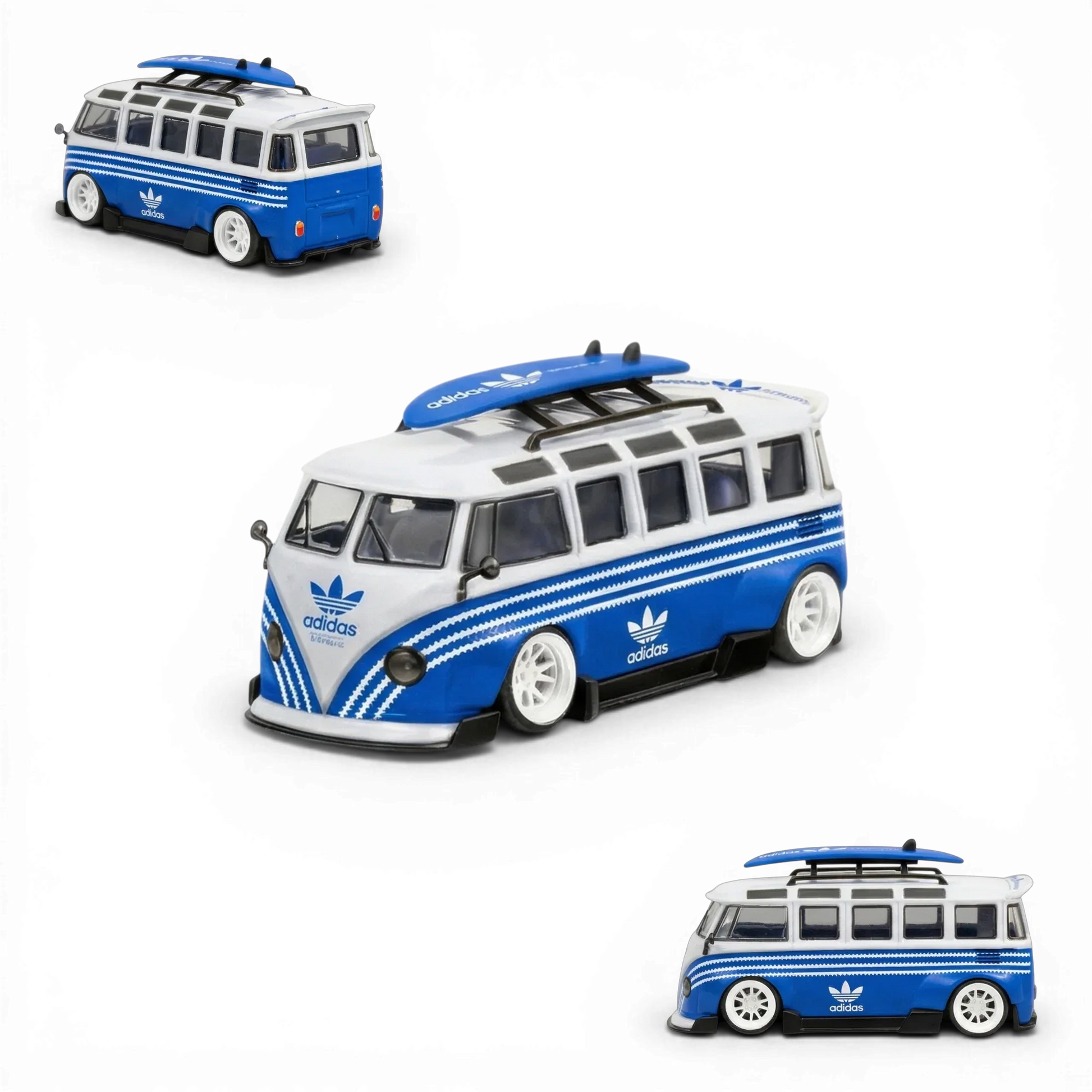 LF Model Volkswagen T1 Kombi with Surfboards Blue/White 1:64 - ToylandEU
