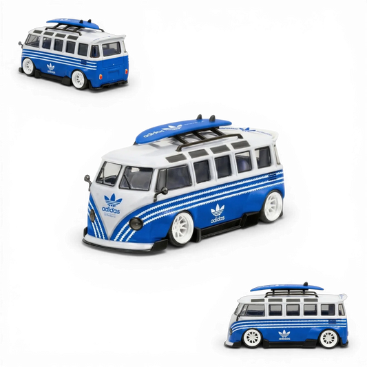 LF Model Volkswagen T1 Kombi with Surfboards Blue/White 1:64 - ToylandEU