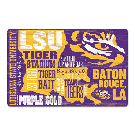 LSU Tigers 11x17 Wood Sign Wordage Design Wincraft Est Date - ToylandEU